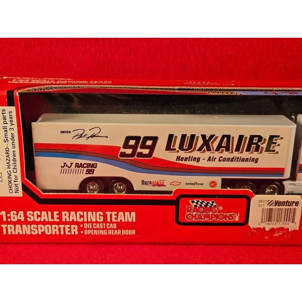 PHIL‎ PARSONS NASCAR TRANSPORTER BUNDLE w/MATCHING STOCKCAR & PLAYER CARD - NIB